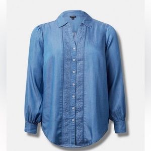 Torrid Chambray Button Up Shirt